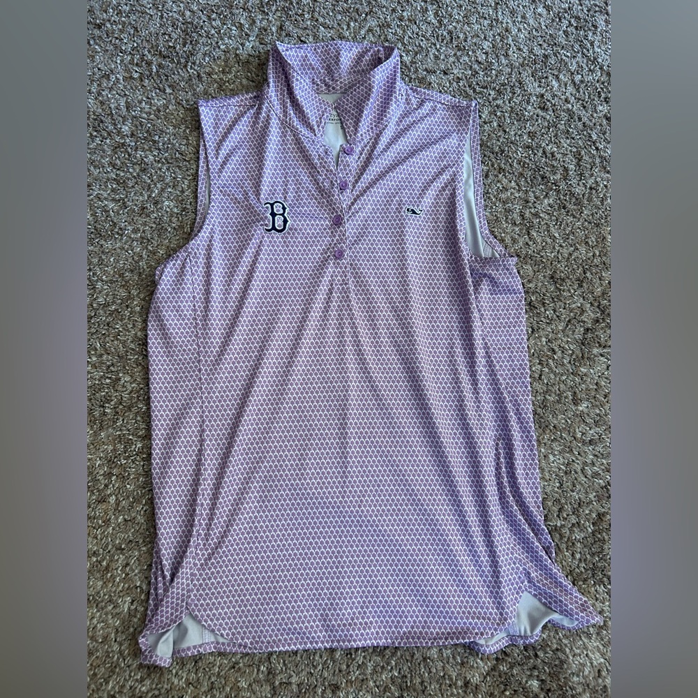 Women’s Vineyard Vines Boston Red Sox Sleeveless Performance Polo- Small